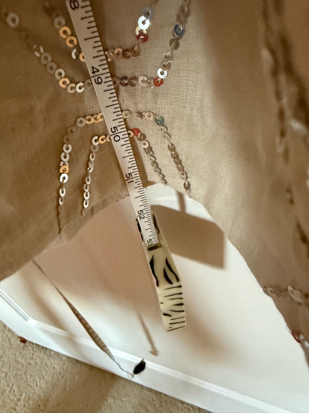 Brand New Ann Taylor Strap Sequin-Embellished Beige Dress - Picture 12 of 12
